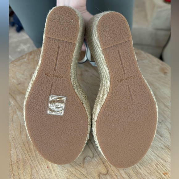 DOLCE VITA Women's Noor Wedge Sandal Stone Mint Black White Snake  Print Sz 7.5 - Picture 8 of 8